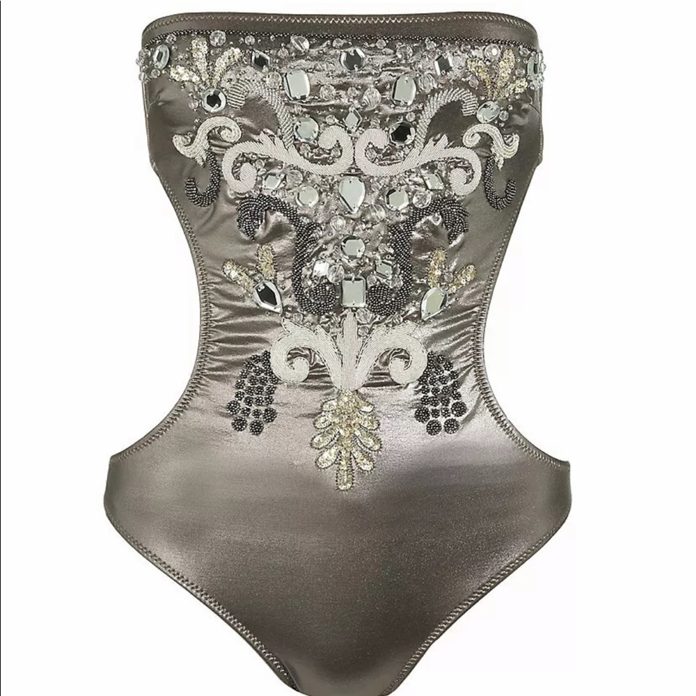 Melissa Odabash Marbella Gunmetal jewel one piece
